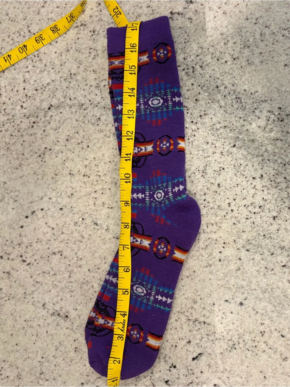 VTG 1990s Purple Aztec Patterned Crew Socks